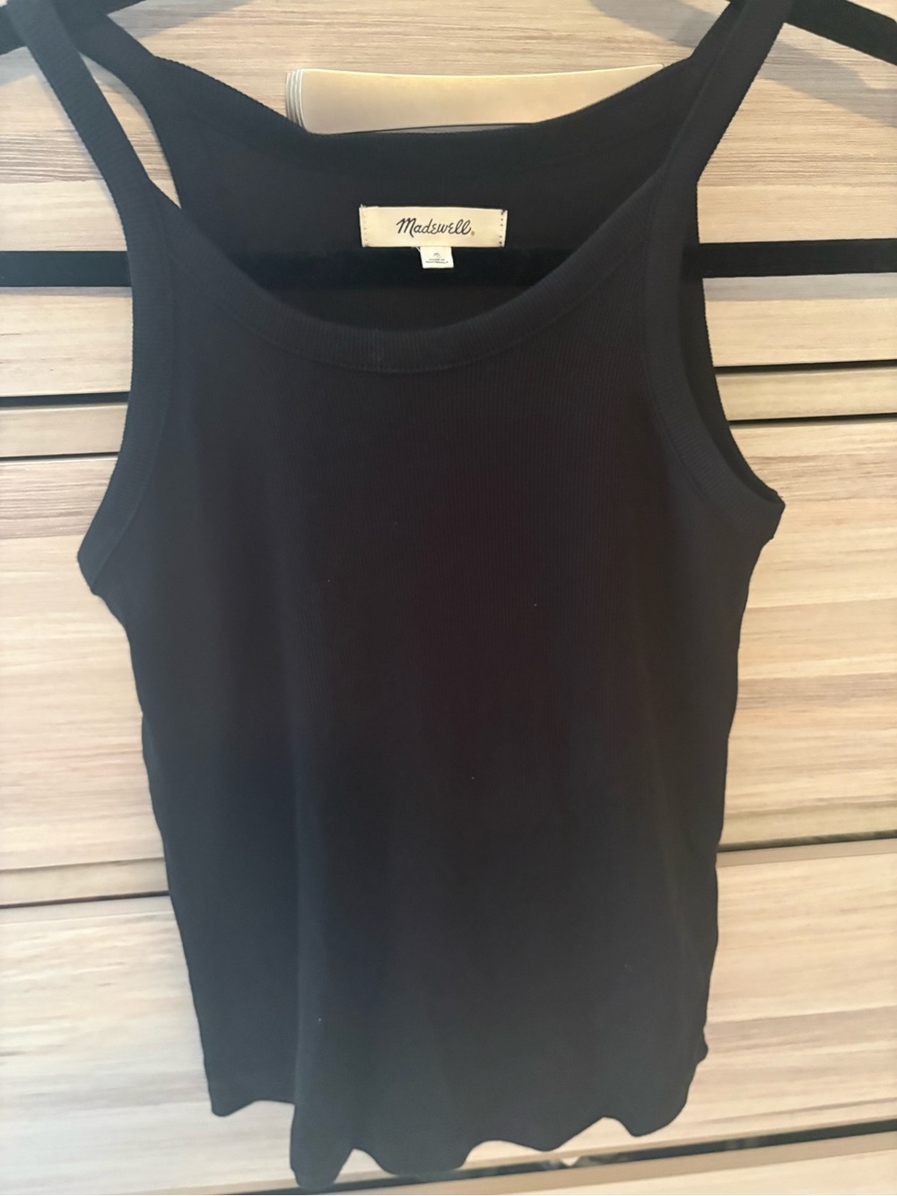 Madewell Black Ribbed Scoop Tank